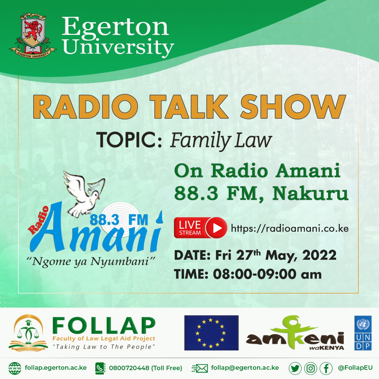 Radio Amani Talk Show - 27th May, 2022