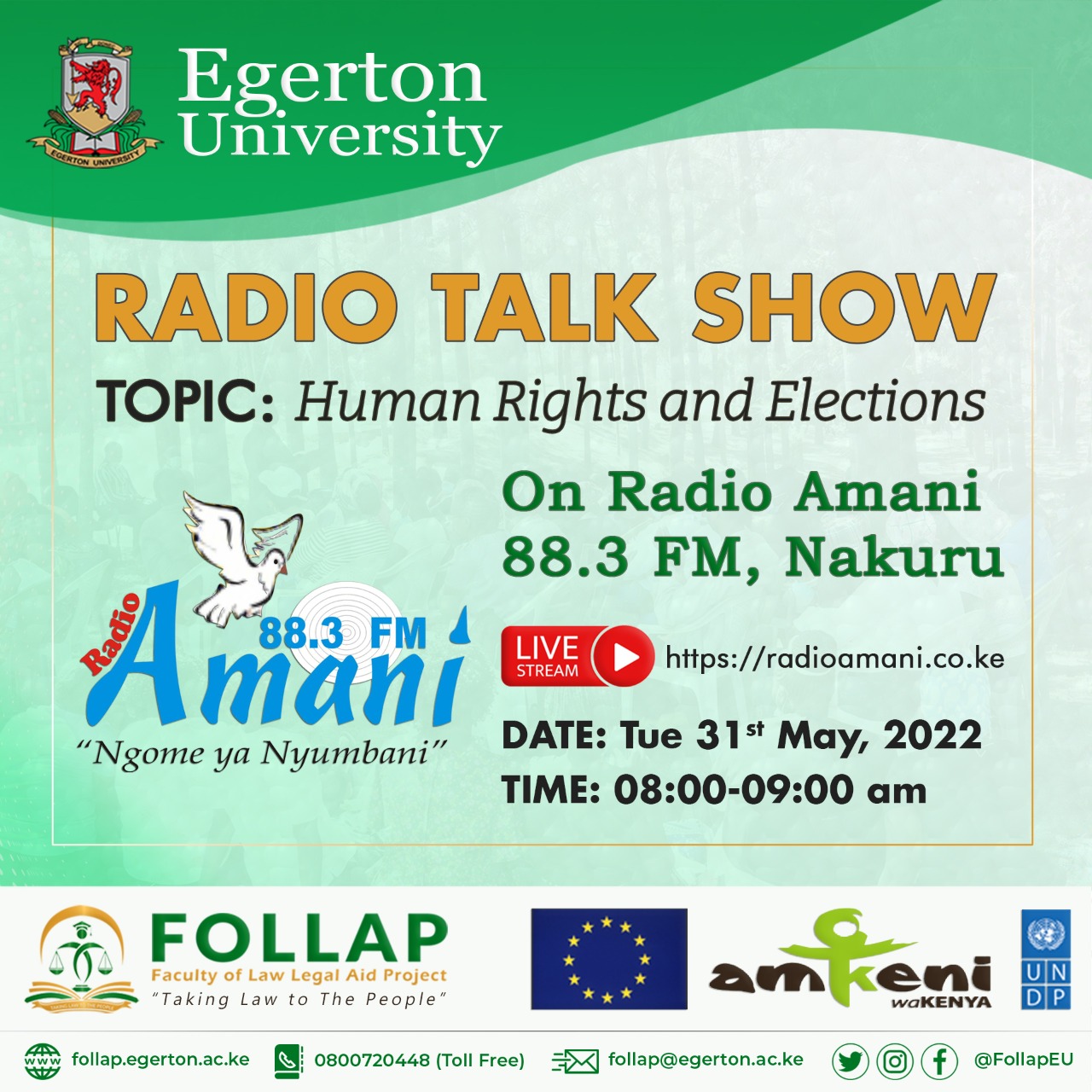 Radio Amani Talk Show - 31st May, 2022