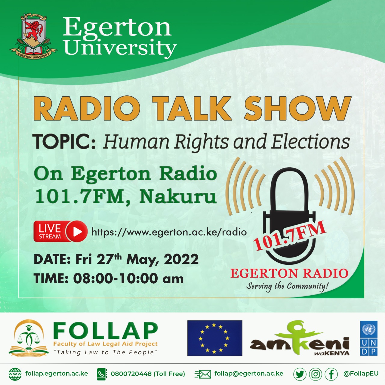 Egerton Radio Talk Show - 27th May, 2022